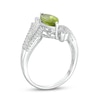 Thumbnail Image 3 of Marquise Peridot and White Lab-Created Sapphire Triple Row Bypass Ring in Sterling Silver