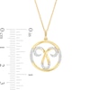 Thumbnail Image 3 of 1/5 CT. T.W. Diamond Aries Zodiac Sign Open Circle Pendant in Sterling Silver with 14K Gold Plate