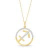 Thumbnail Image 1 of 1/5 CT. T.W. Diamond Sagittarius Zodiac Sign Open Circle Pendant in Sterling Silver with 14K Gold Plate