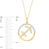 Thumbnail Image 3 of 1/5 CT. T.W. Diamond Sagittarius Zodiac Sign Open Circle Pendant in Sterling Silver with 14K Gold Plate