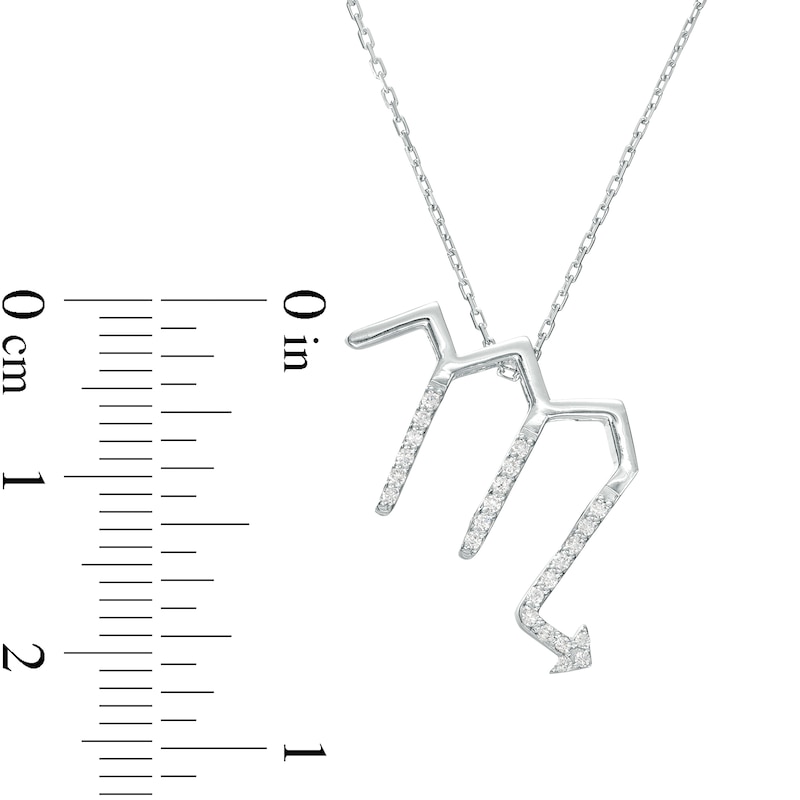 Main Image 3 of 1/8 CT. T.W. Diamond Scorpio Zodiac Sign Outline Pendant in Sterling Silver