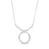 Thumbnail Image 1 of 1/8 CT. T.W. Diamond Taurus Zodiac Sign Outline Necklace in Sterling Silver