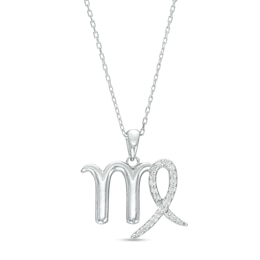 1/10 CT. T.W. Diamond Virgo Zodiac Sign Outline Pendant in Sterling Silver