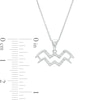 Thumbnail Image 3 of 1/8 CT. T.W. Diamond Aquarius Zodiac Sign Outline Pendant in Sterling Silver