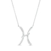 Thumbnail Image 1 of 1/8 CT. T.W. Diamond Pisces Zodiac Sign Outline Necklace in Sterling Silver