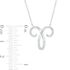 Thumbnail Image 2 of 1/6 CT. T.W. Diamond Aries Zodiac Sign Outline Necklace in Sterling Silver