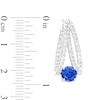 Thumbnail Image 2 of 6.0mm Blue and White Lab-Created Sapphire Split Hoop Earrings in Sterling Silver
