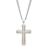 Thumbnail Image 1 of Men's 1/4 CT. T.W. Diamond Gothic Cross Pendant in Stainless Steel with Yellow Ion Plate – 24&quot;