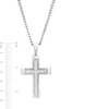 Thumbnail Image 2 of Men's 1 CT. T.W. Diamond Cross Pendant in Stainless Steel – 24"