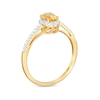 Thumbnail Image 2 of Oval Orange Citrine and White Lab-Created Sapphire Frame Ring in 10K Gold