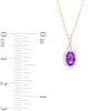 Thumbnail Image 3 of Oval Amethyst and White Lab-Created Sapphire Frame Pendant in 10K Gold