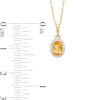 Thumbnail Image 2 of Oval Orange Citrine and White Lab-Created Sapphire Frame Pendant in 10K Gold