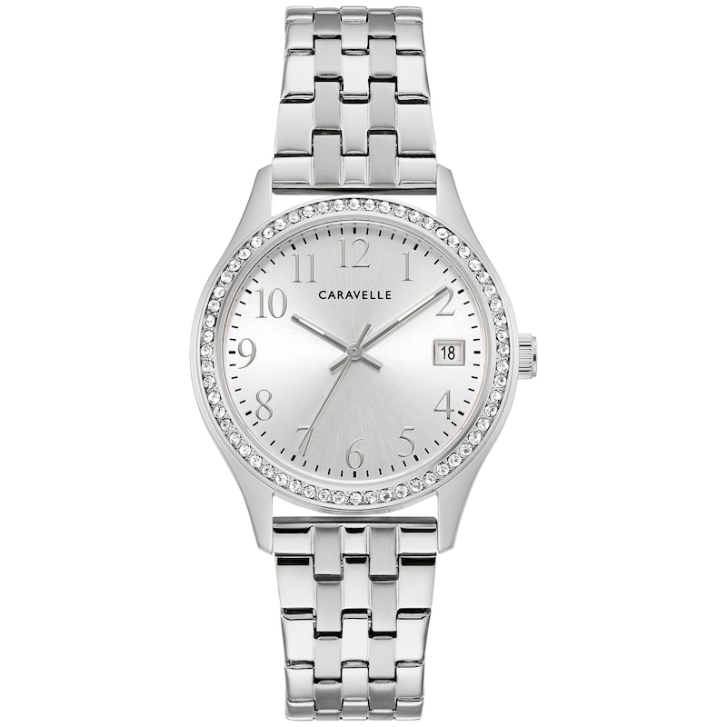 Main Image 3 of Ladies' Caravelle by Bulova Crystal Accent Watch with Silver-Tone Dial and Bracelet Box Set (Model: 43X104)