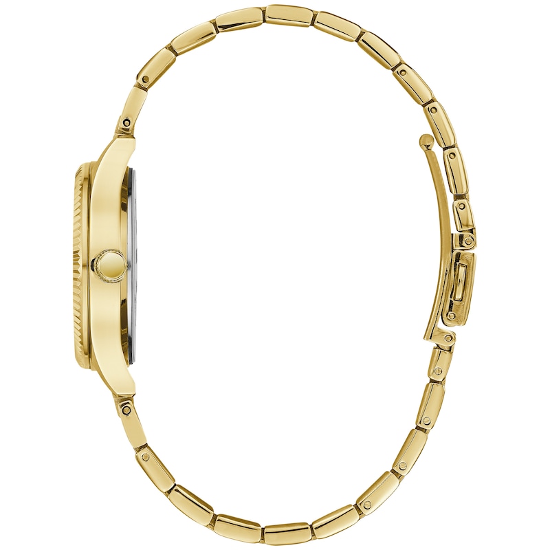 Ladies' Caravelle by Bulova Crystal Accent Gold-Tone Watch and Bracelet Box Set (Model: 44X101)