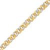 Thumbnail Image 0 of Oro Diamante™ Diamond-Cut 8.2mm Cuban Curb Chain Bracelet in Hollow 14K Two-Tone Gold – 8.5"