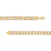 Thumbnail Image 2 of Oro Diamante™ Diamond-Cut 8.2mm Cuban Curb Chain Bracelet in Hollow 14K Two-Tone Gold – 8.5"
