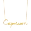 Thumbnail Image 0 of 1/10 CT. T.W. Diamond "Capricorn" Script Necklace in Sterling Silver with 14K Gold Plate