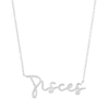 Thumbnail Image 0 of 1/8 CT. T.W. Diamond "Pisces" Script Necklace in Sterling Silver