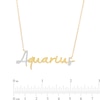 Thumbnail Image 2 of 1/6 CT. T.W. Diamond "Aquarius" Script Necklace in Sterling Silver with 14K Gold Plate