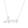 Thumbnail Image 0 of 1/6 CT. T.W. Diamond "Aries" Script Necklace in Sterling Silver