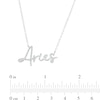 Thumbnail Image 2 of 1/6 CT. T.W. Diamond "Aries" Script Necklace in Sterling Silver