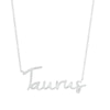 Thumbnail Image 0 of 1/8 CT. T.W. Diamond "Taurus" Script Necklace in Sterling Silver