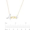 Thumbnail Image 2 of 1/6 CT. T.W. Diamond "Aries" Script Necklace in Sterling Silver with 14K Gold Plate