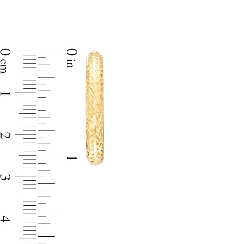 Main Image 3 of Oro Diamante™ 25.0mm Diamond-Cut Inside-Out Tube Hoop Earrings in 14K Two-Tone Gold