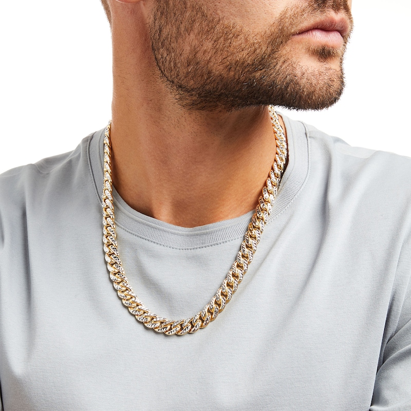 Men's 7 Ct. T.W. Diamond Curb Chain Necklace in 10K Gold - 22