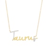 Thumbnail Image 0 of 1/8 CT. T.W. Diamond "Taurus" Script Necklace in Sterling Silver with 14K Gold Plate