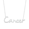 Thumbnail Image 0 of 1/8 CT. T.W. Diamond "Cancer" Script Necklace in Sterling Silver