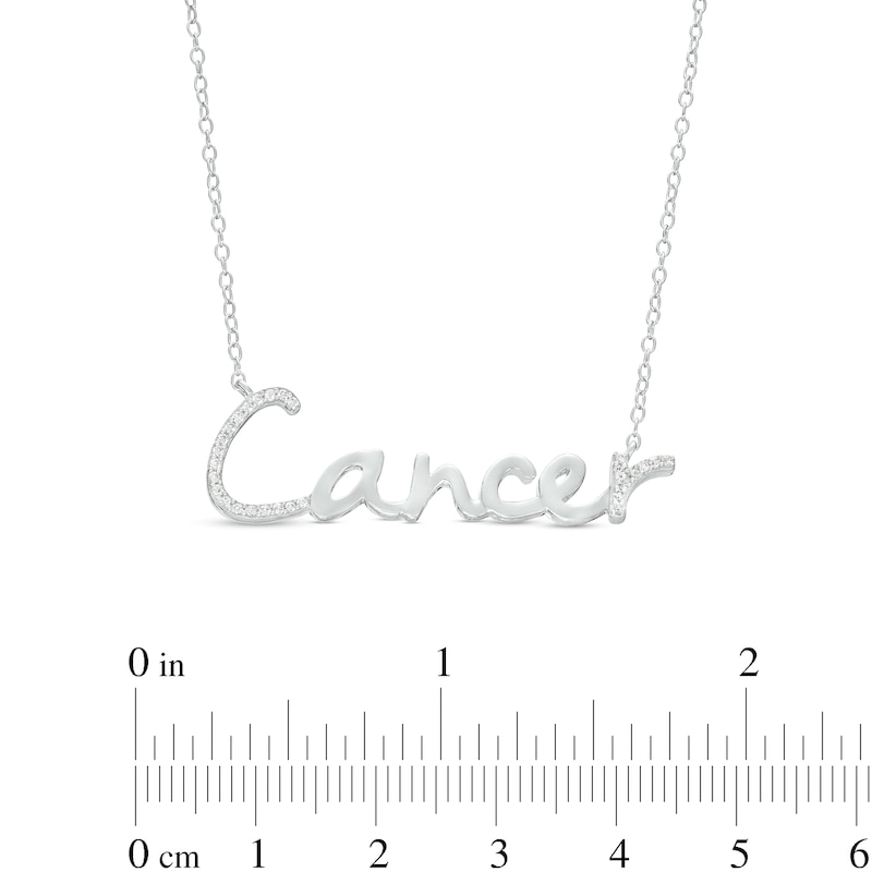 1/8 CT. T.W. Diamond "Cancer" Script Necklace in Sterling Silver