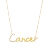 Thumbnail Image 0 of 1/8 CT. T.W. Diamond "Cancer" Script Necklace in Sterling Silver with 14K Gold Plate