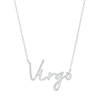 Thumbnail Image 0 of 1/6 CT. T.W. Diamond "Virgo" Script Necklace in Sterling Silver