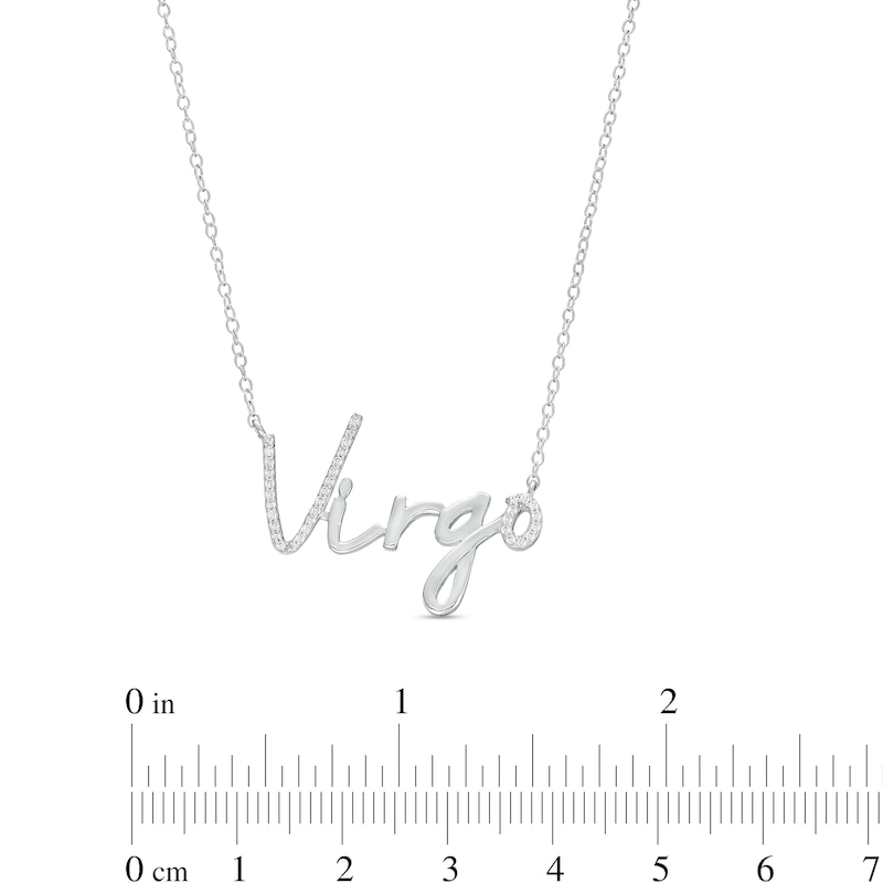 1/6 CT. T.W. Diamond "Virgo" Script Necklace in Sterling Silver