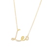 Thumbnail Image 1 of 1/6 CT. T.W. Diamond &quot;Leo&quot; Script Necklace in Sterling Silver with 14K Gold Plate