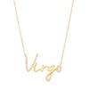 Thumbnail Image 1 of 1/6 CT. T.W. Diamond &quot;Virgo&quot; Script Necklace in Sterling Silver with 14K Gold Plate