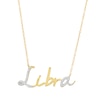 Thumbnail Image 1 of 1/6 CT. T.W. Diamond &quot;Libra&quot; Script Necklace in Sterling Silver with 14K Gold Plate