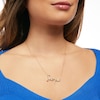 Thumbnail Image 1 of 1/6 CT. T.W. Diamond "Scorpio" Script Necklace in Sterling Silver with 14K Gold Plate