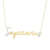 Thumbnail Image 1 of 1/6 CT. T.W. Diamond &quot;Sagittarius&quot; Script Necklace in Sterling Silver with 14K Gold Plate