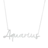 Thumbnail Image 1 of 1/6 CT. T.W. Diamond &quot;Aquarius&quot; Script Necklace in Sterling Silver