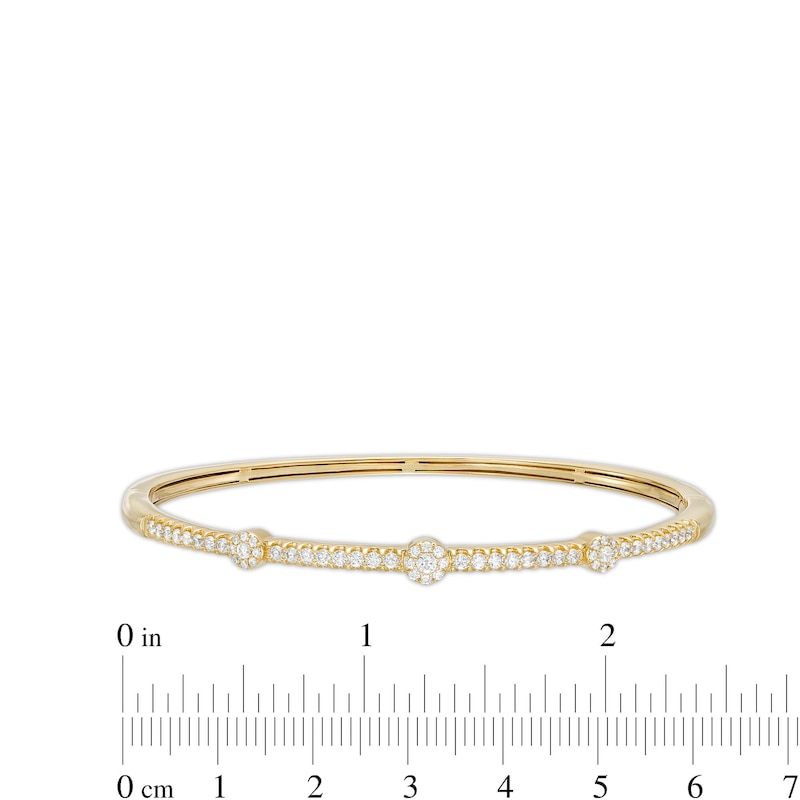 7/8 CT. T.W. Diamond Alternating Bangle in 10K Gold