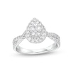 Thumbnail Image 1 of 3/4 CT. T.W. Pear Multi-Diamond Frame Twist Split Shank Engagement Ring in 10K White Gold