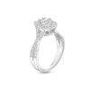 Thumbnail Image 3 of 3/4 CT. T.W. Pear Multi-Diamond Frame Twist Split Shank Engagement Ring in 10K White Gold