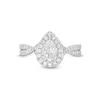 Thumbnail Image 4 of 3/4 CT. T.W. Pear Multi-Diamond Frame Twist Split Shank Engagement Ring in 10K White Gold