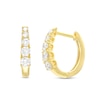 Thumbnail Image 1 of 3/8 CT. T.W. Diamond Graduated Five Stone Hoop Earrings in 10K Gold