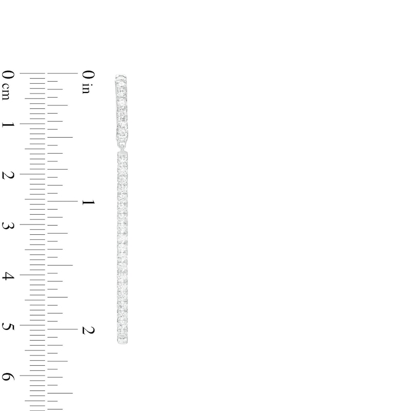Main Image 3 of 1-1/3 CT. T.W. Diamond Vertical Drop Earrings in 10K White Gold