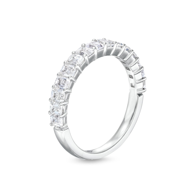 Main Image 3 of 1-1/4 CT. T.W. Certified Emerald-Cut Diamond Band in 14K White Gold (I/SI2)