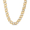 Thumbnail Image 0 of Oro Diamante™ Diamond-Cut 8.2mm Cuban Curb Chain Necklace in Hollow 14K Two-Tone Gold – 20"