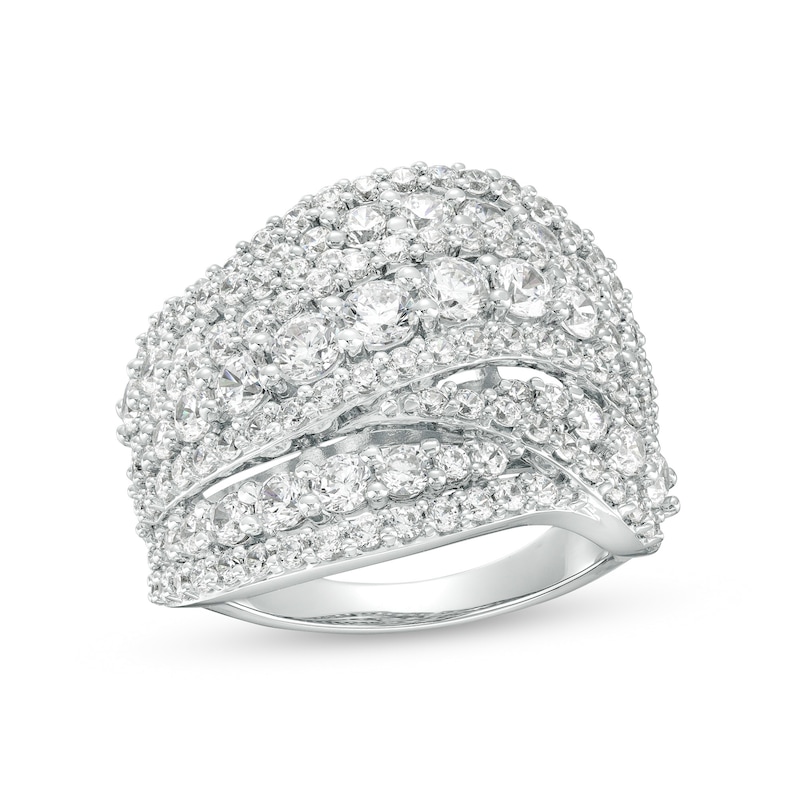 Main Image 1 of 3 CT. T.W. Certified Lab-Created Diamond Multi-Row Ring in 10K White Gold (F/SI2)